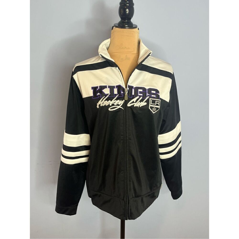 Reebok Women’s Large LA Kings Hockey Club NHL Full Zip Jacket Coat Black